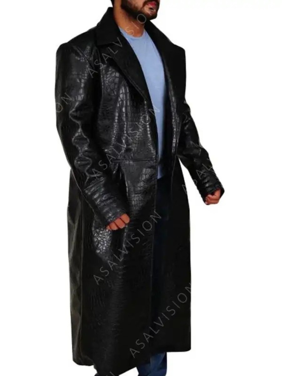 Asal Vision | The Matrix Morpheus Alligator Leather Trench Coat Black ...